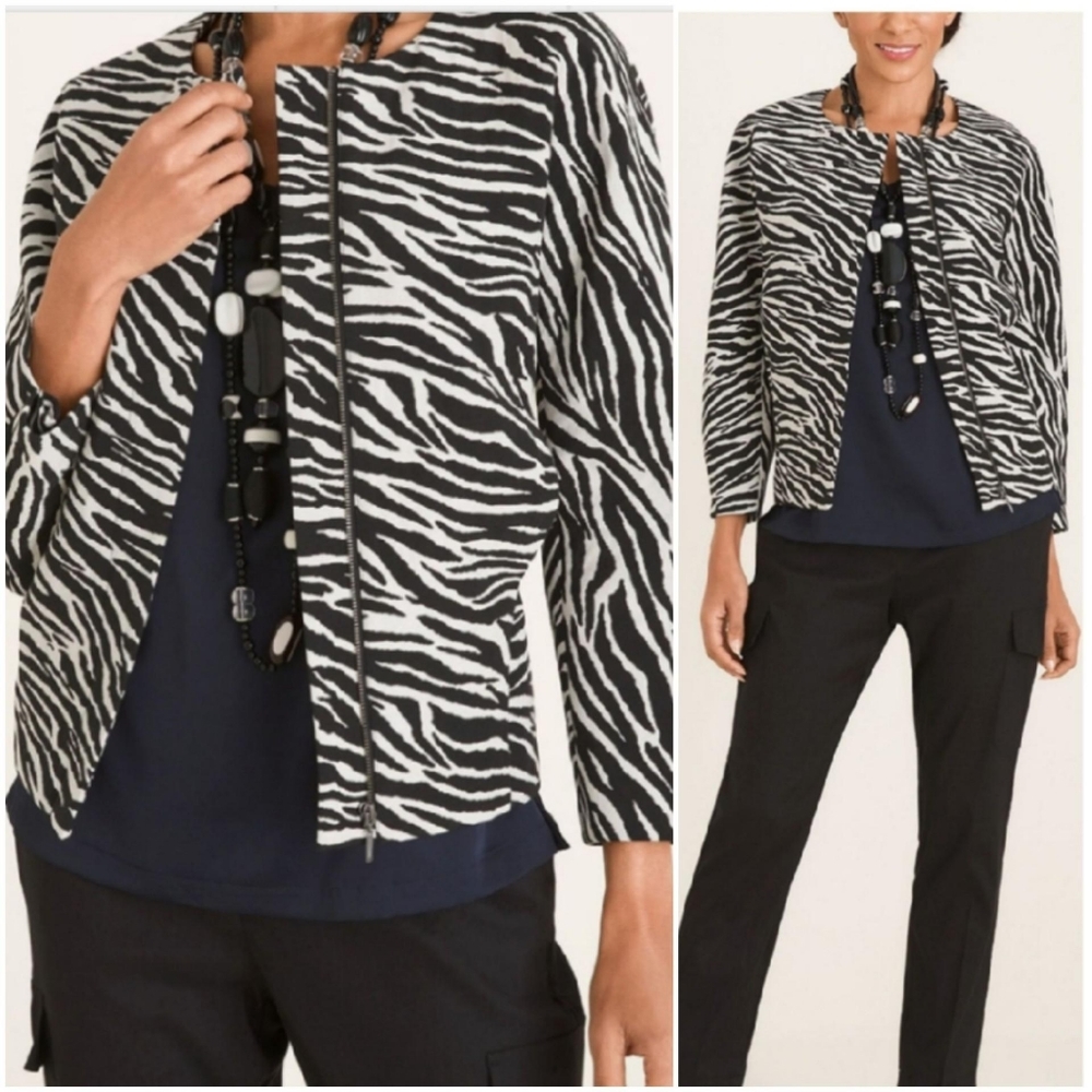 NWT Chico's size 0 (4-6) Zebra Jacket